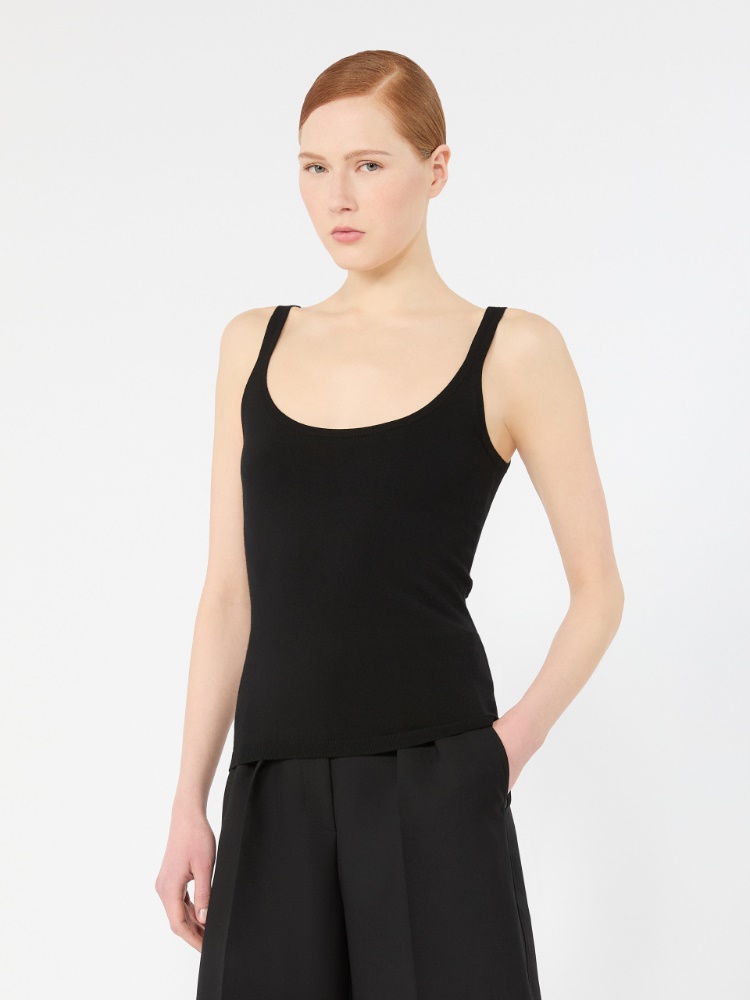 Sleeveless wool yarn sweater - BLACK - Max Mara - 2