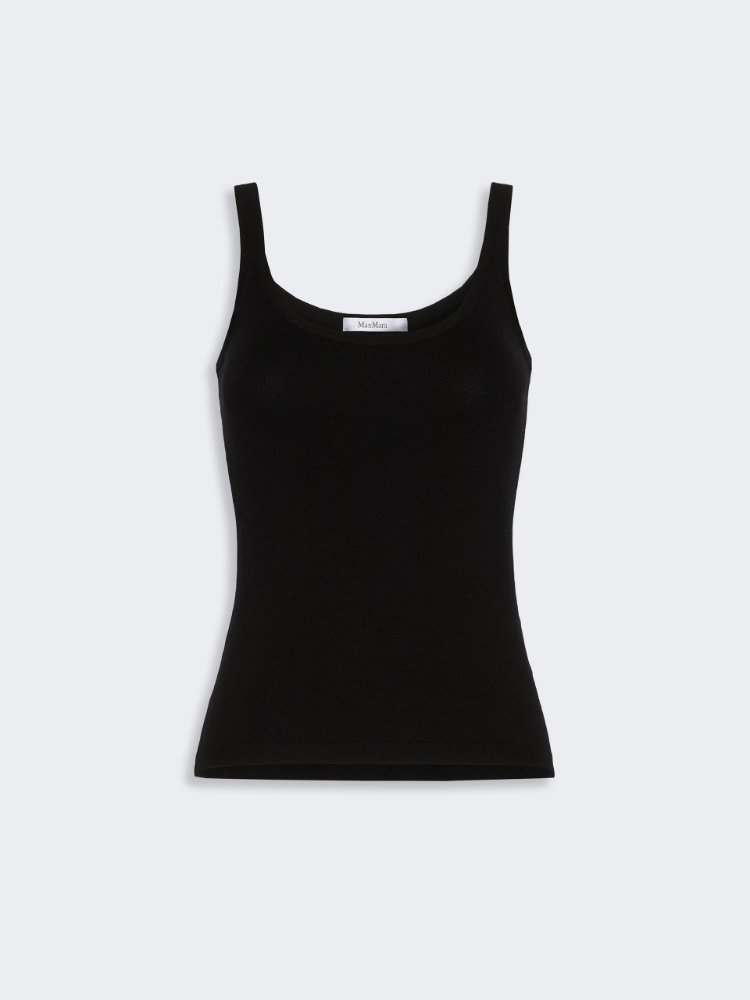 Sleeveless wool yarn sweater - BLACK - Max Mara - 5