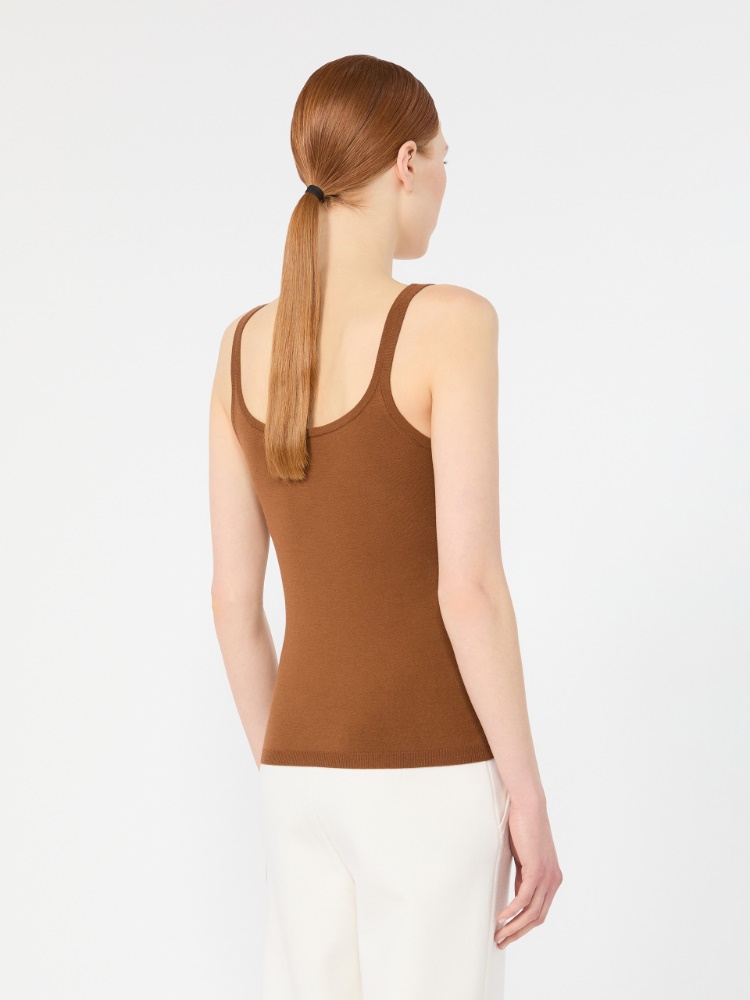 Sleeveless wool yarn sweater - TOBACCO - Max Mara - 3