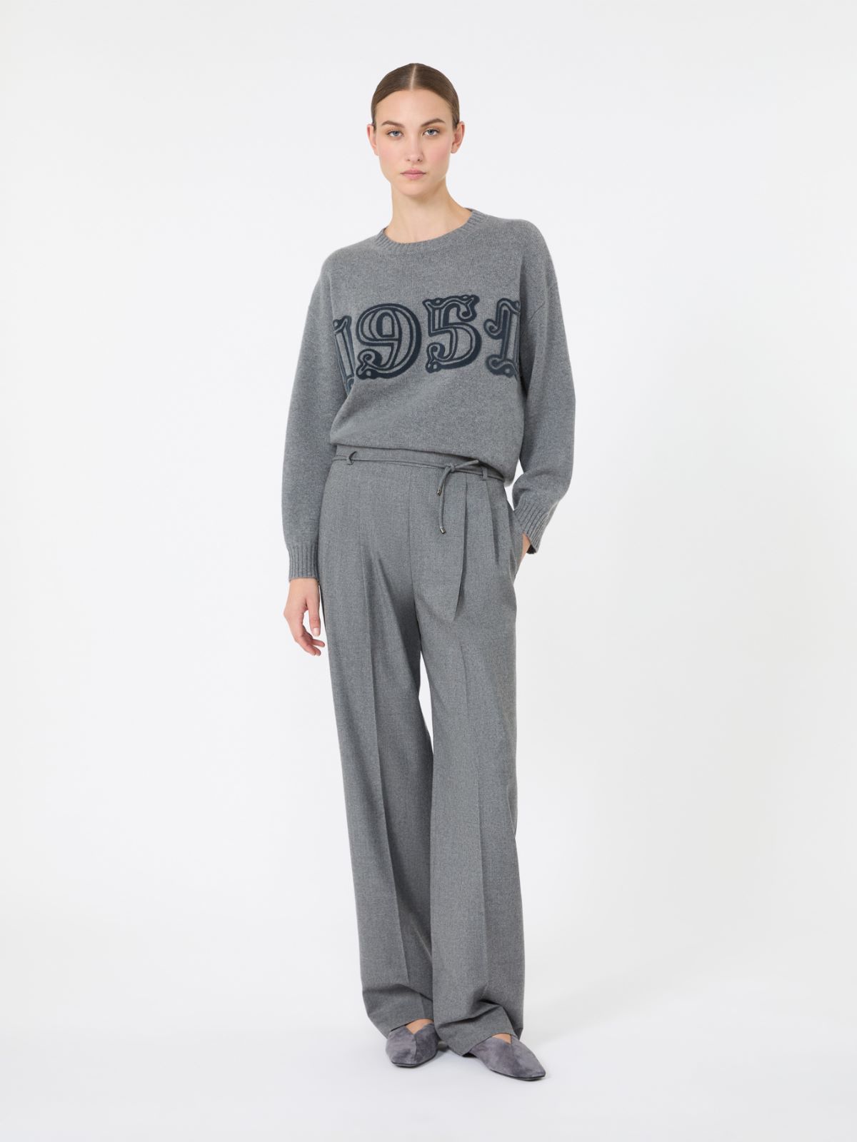 [フィード] ピュア カシミヤ ニット - MEDIUM GREY