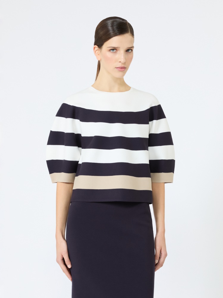 Viscose yarn cropped sweater - ULTRAMARINE - 2