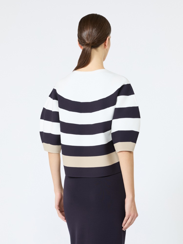 Viscose yarn cropped sweater - ULTRAMARINE - 3
