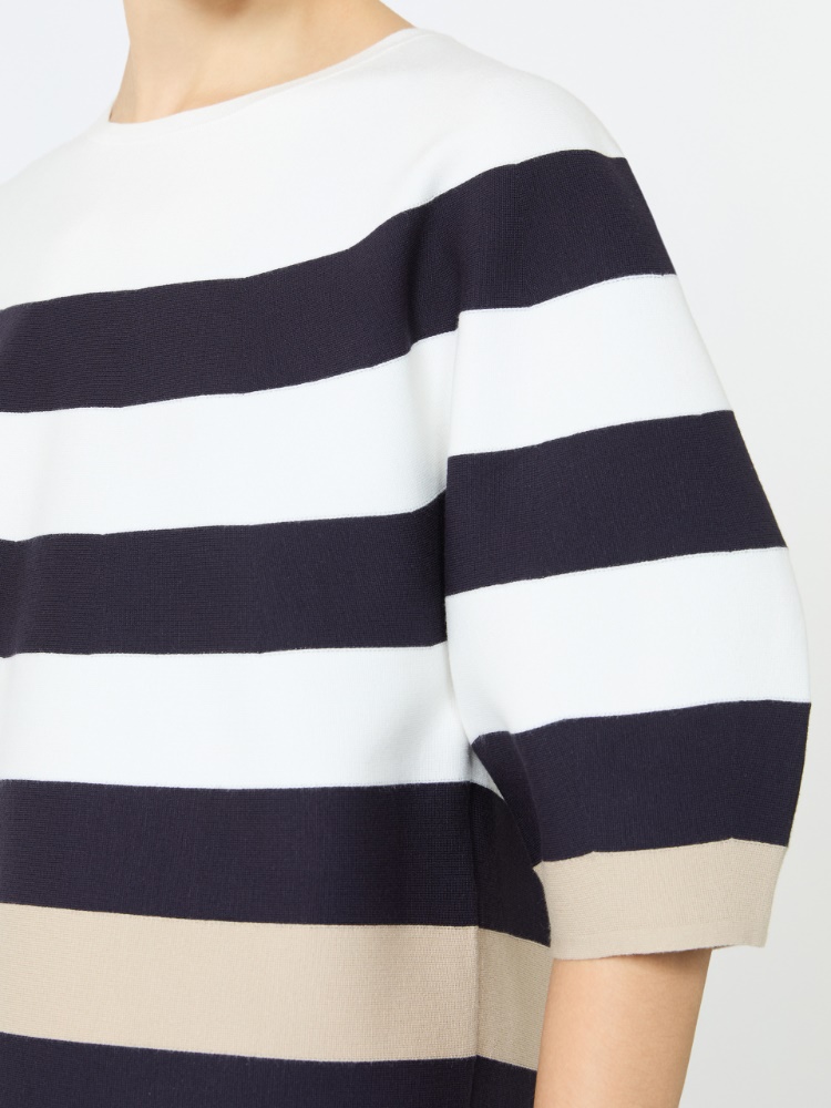 Viscose yarn cropped sweater - ULTRAMARINE - 4