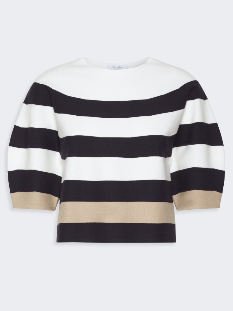 Viscose yarn cropped sweater - ULTRAMARINE