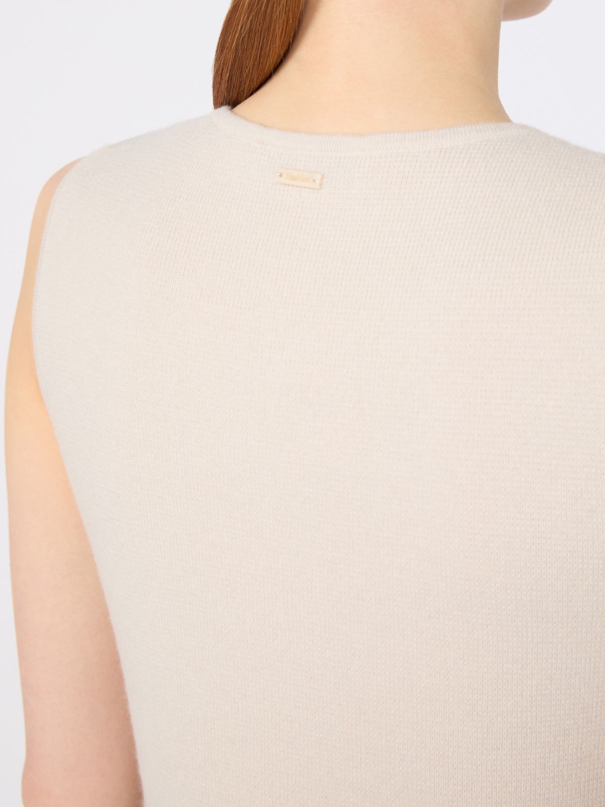 Sleeveless wool and cashmere sweater - BEIGE - Max Mara - 4