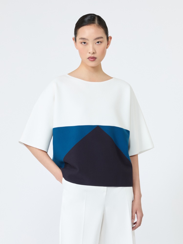 Relaxed-fit stretch viscose sweater - NAVY - 2