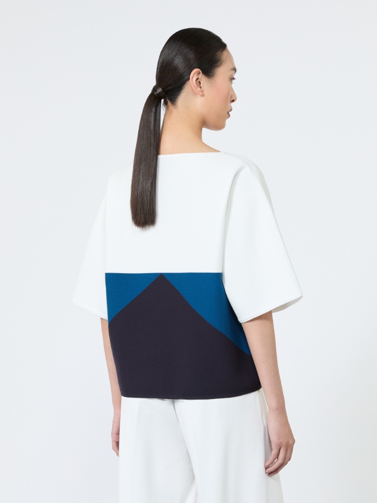 Relaxed-fit stretch viscose sweater - NAVY - 3