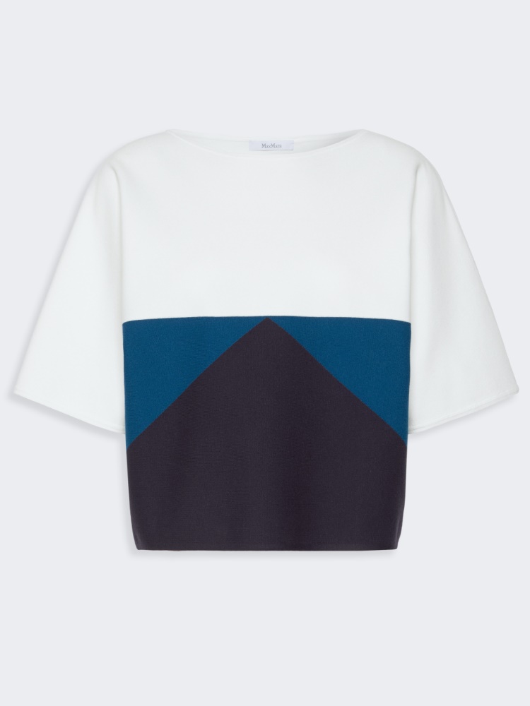 Relaxed-fit stretch viscose sweater - NAVY - 5