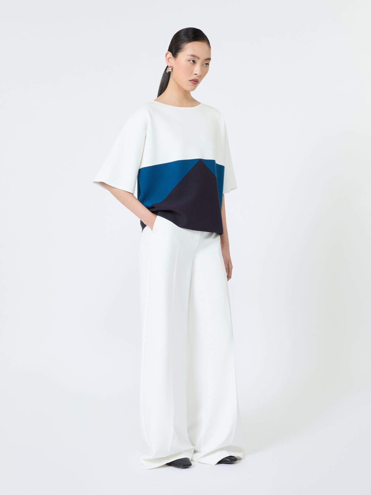 Relaxed-fit stretch viscose sweater + NAVY - Max Mara