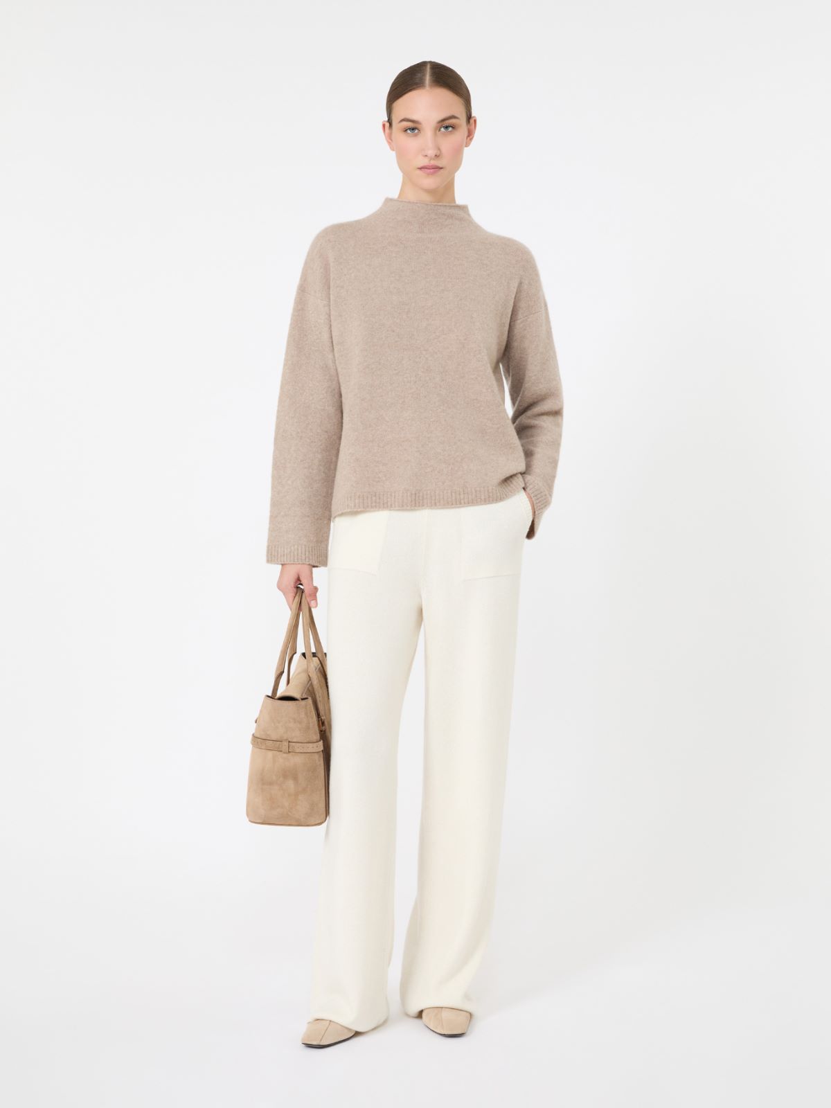 Relaxed-cut cashmere yarn sweater - SAND - Max Mara
