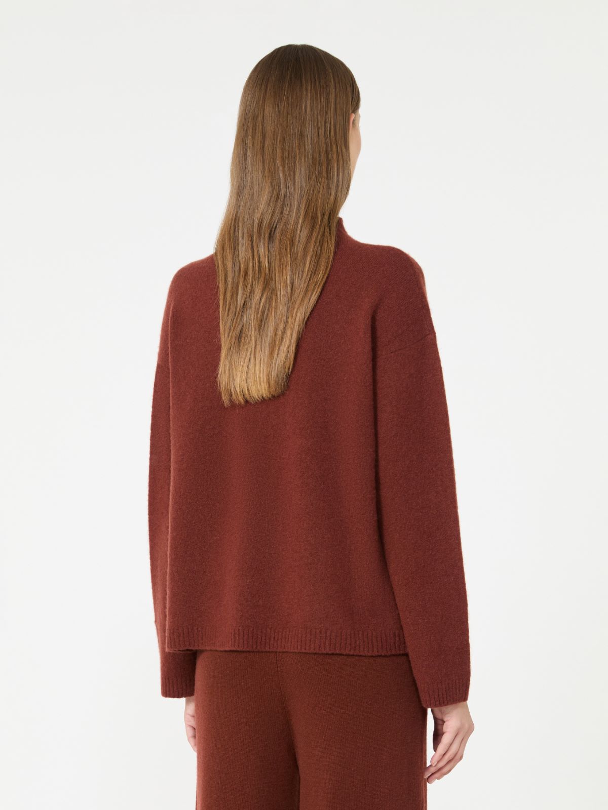 Relaxed-cut cashmere yarn sweater - RUST - Max Mara - 3
