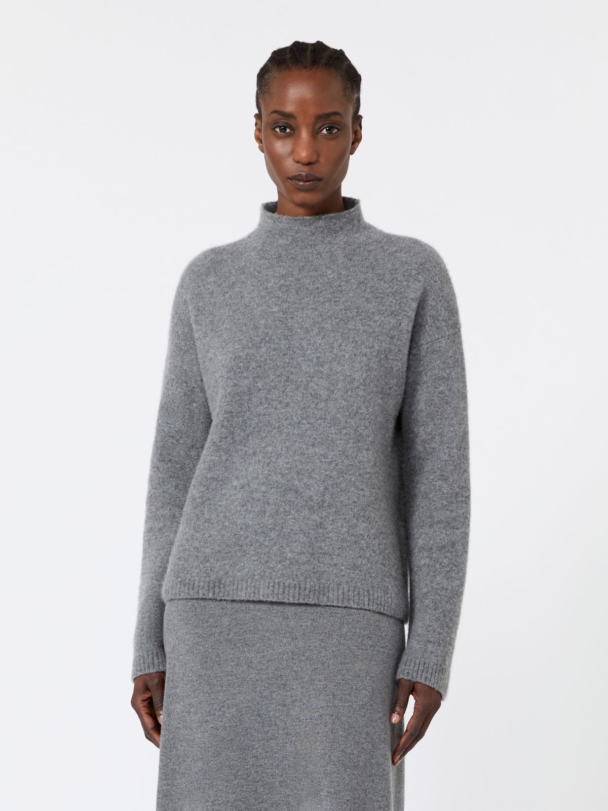 Relaxed-cut cashmere yarn sweater - MEDIUM GREY - Max Mara - 2