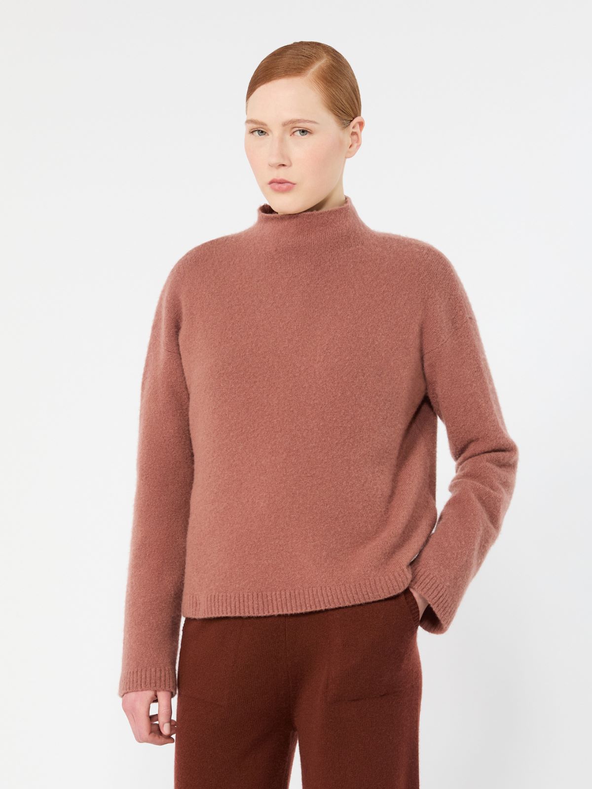 Relaxed-cut cashmere yarn sweater - DARK PINK - Max Mara - 2