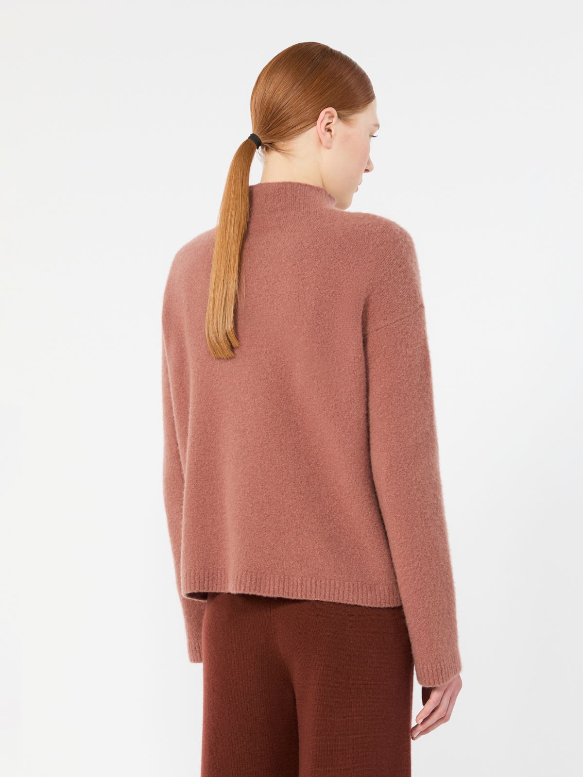 Relaxed-cut cashmere yarn sweater - DARK PINK - Max Mara - 3