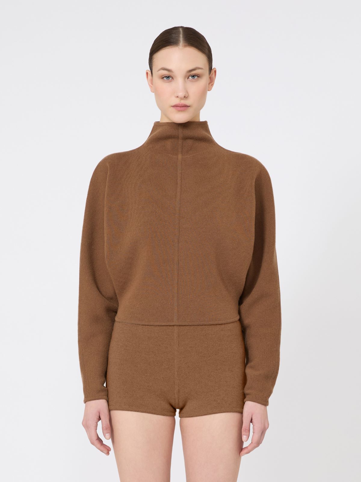 Wool and cashmere cropped jumper - CAMEL - Max Mara - 2