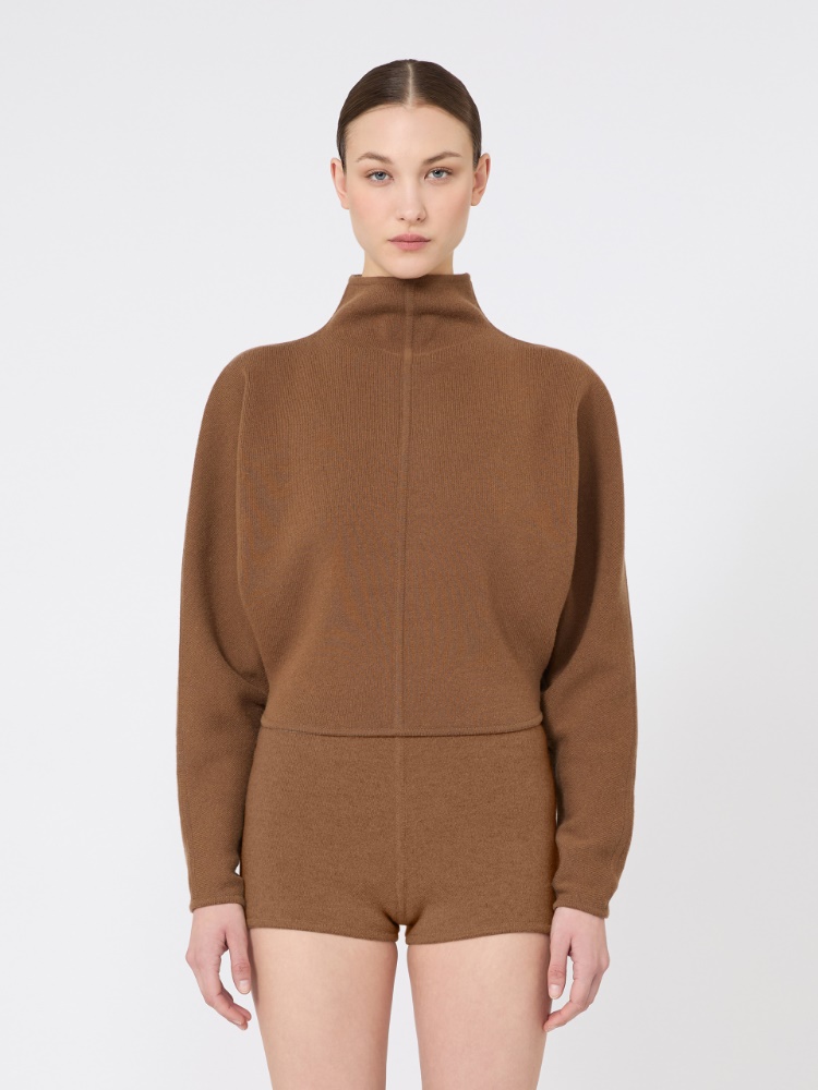 Wool and cashmere cropped jumper - CAMEL - Max Mara - 2