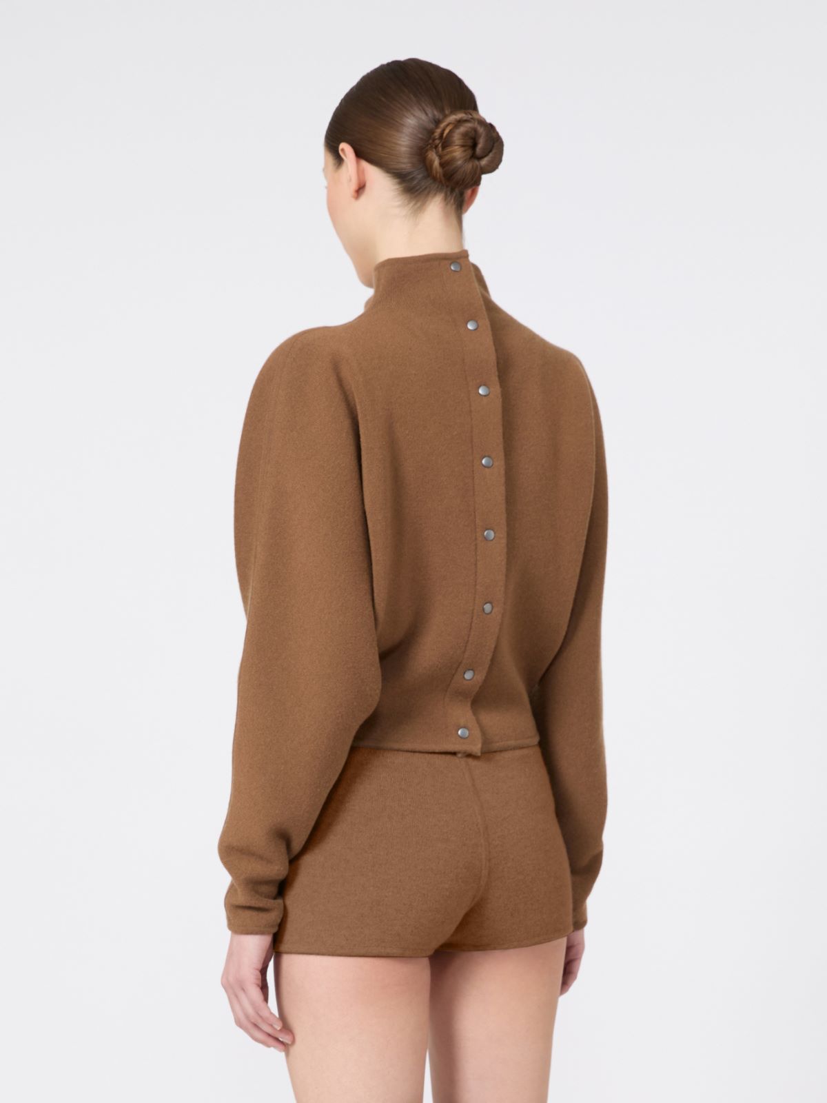 Wool and cashmere cropped jumper - CAMEL - Max Mara - 3