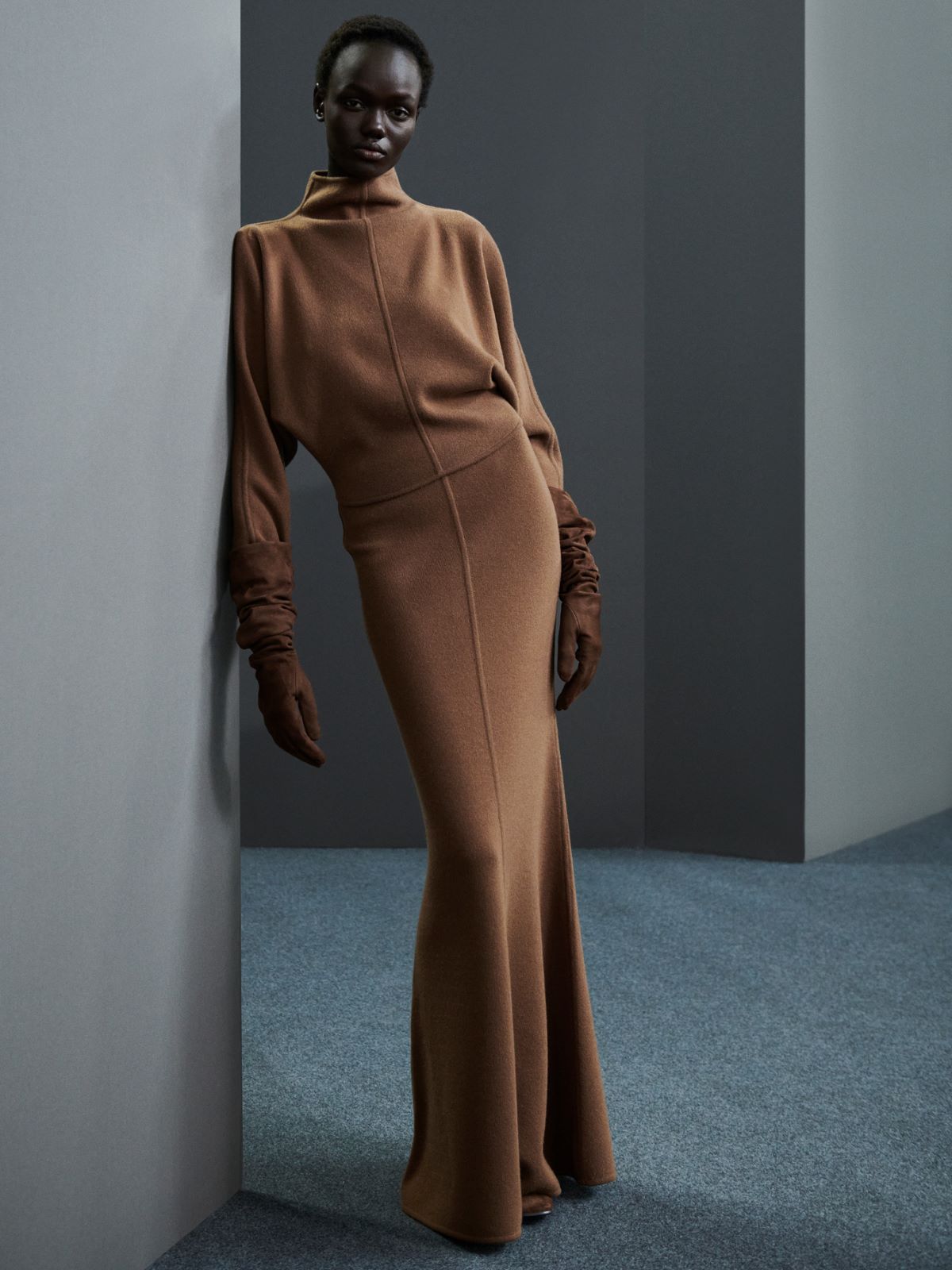 Wool and cashmere cropped jumper - CAMEL