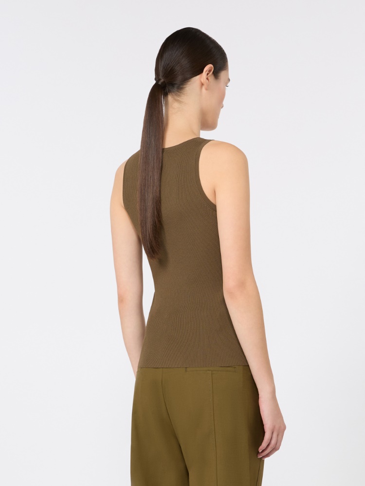 Close-fitting viscose crêpe jumper - MUD - 3