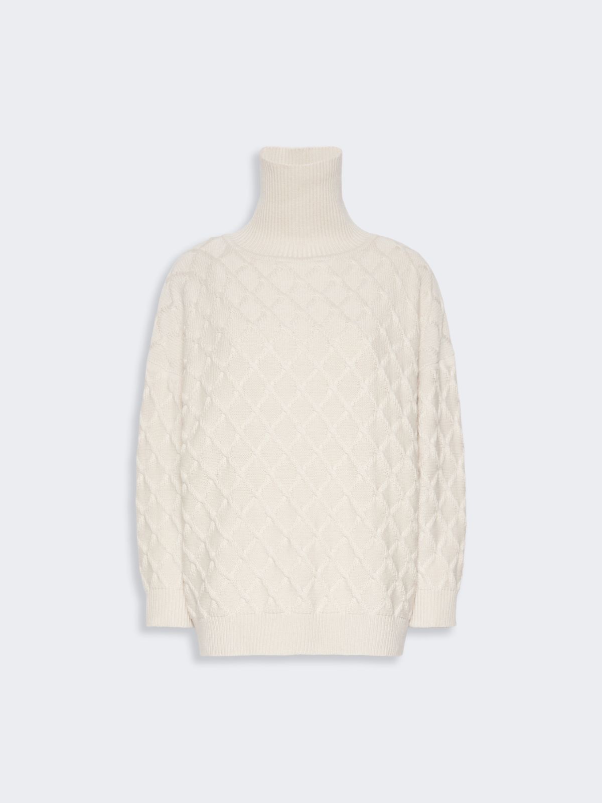 Oversized diamond wool and cashmere sweater - BEIGE - Max Mara - 5