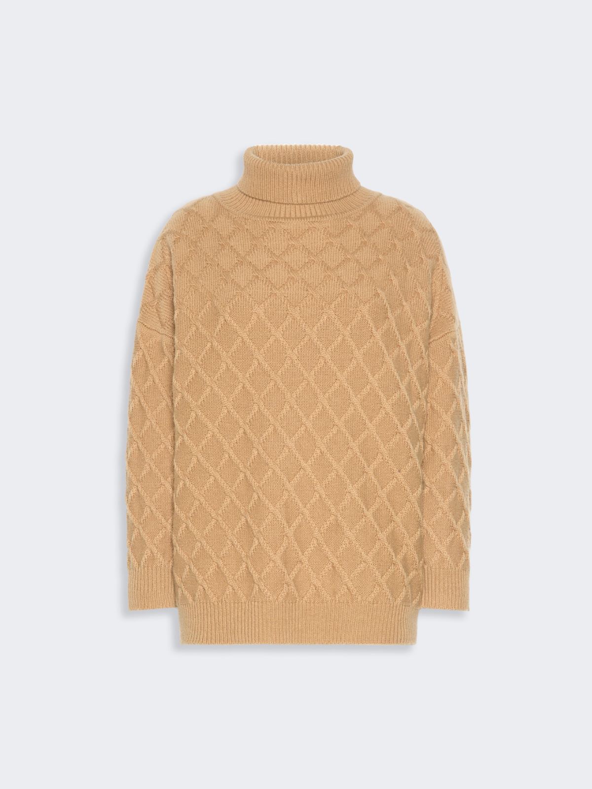 Oversized diamond wool and cashmere sweater - CAMEL - Max Mara - 5