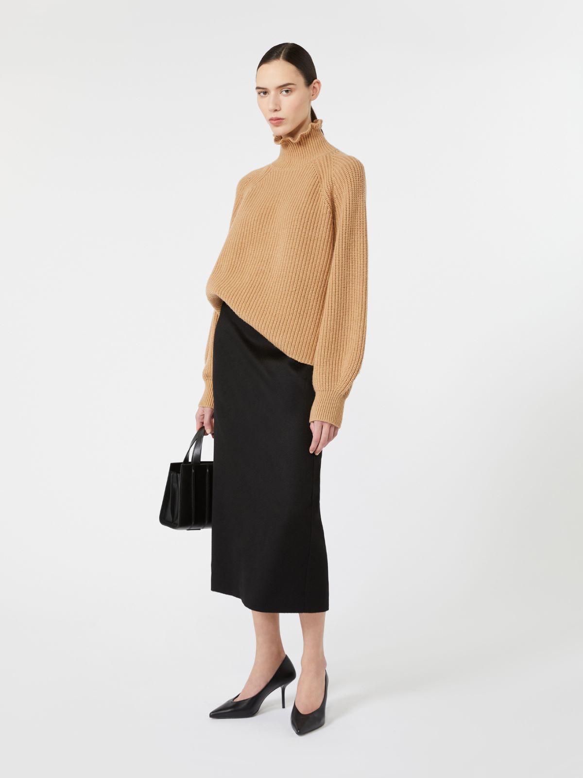 Relaxed-cut wool and cashmere sweater - CAMEL - Max Mara