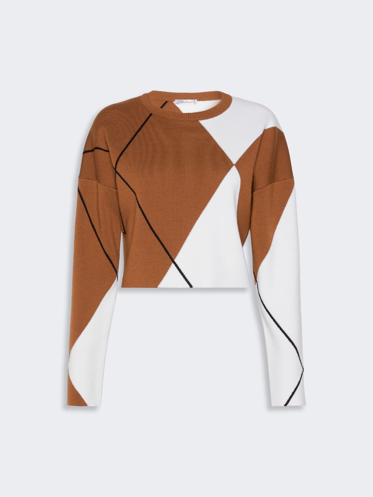 Argyle wool boxy sweater - TOBACCO - Max Mara - 4