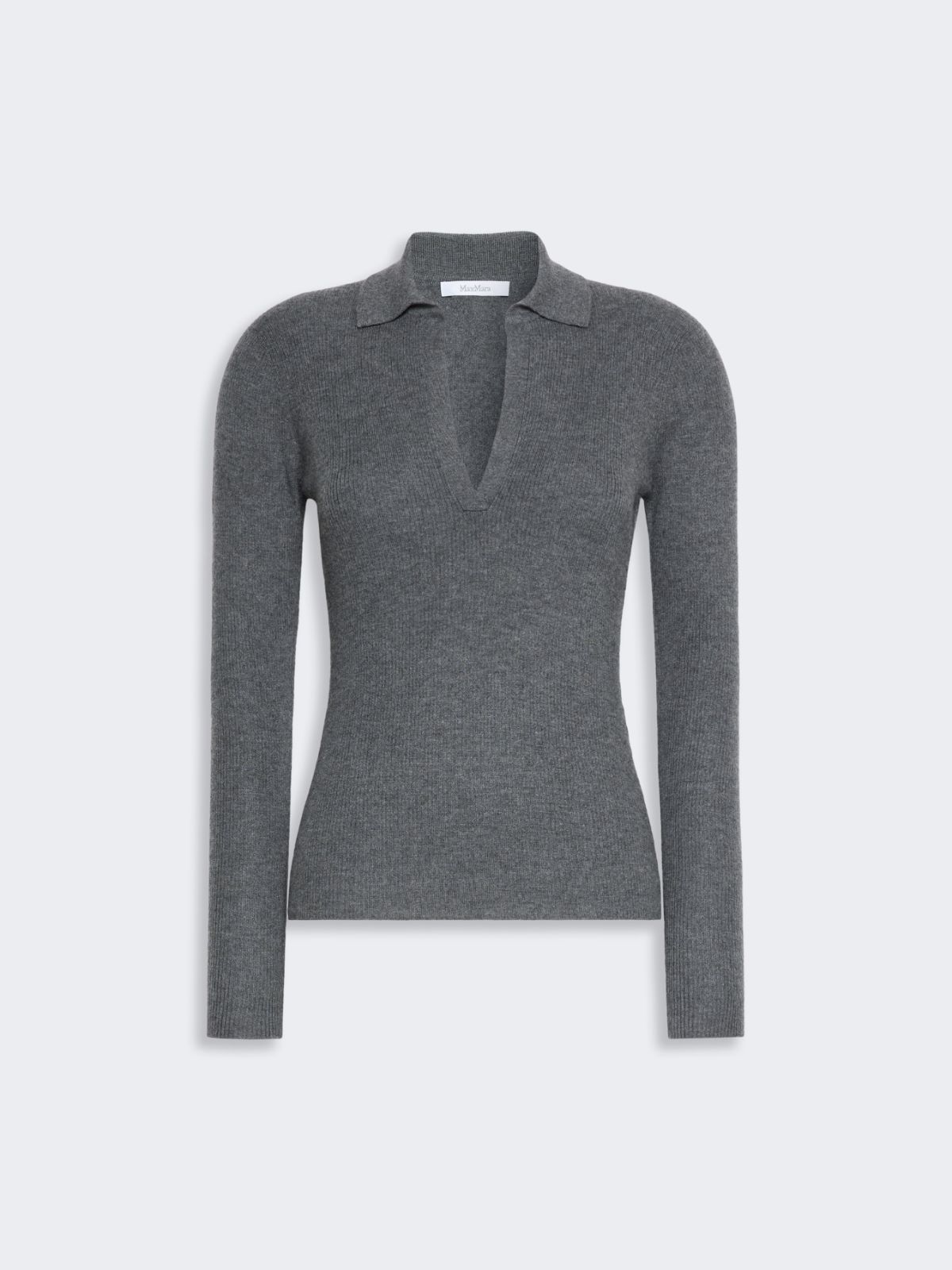 Cashmere yarn polo sweater - DARK GREY - Max Mara - 4
