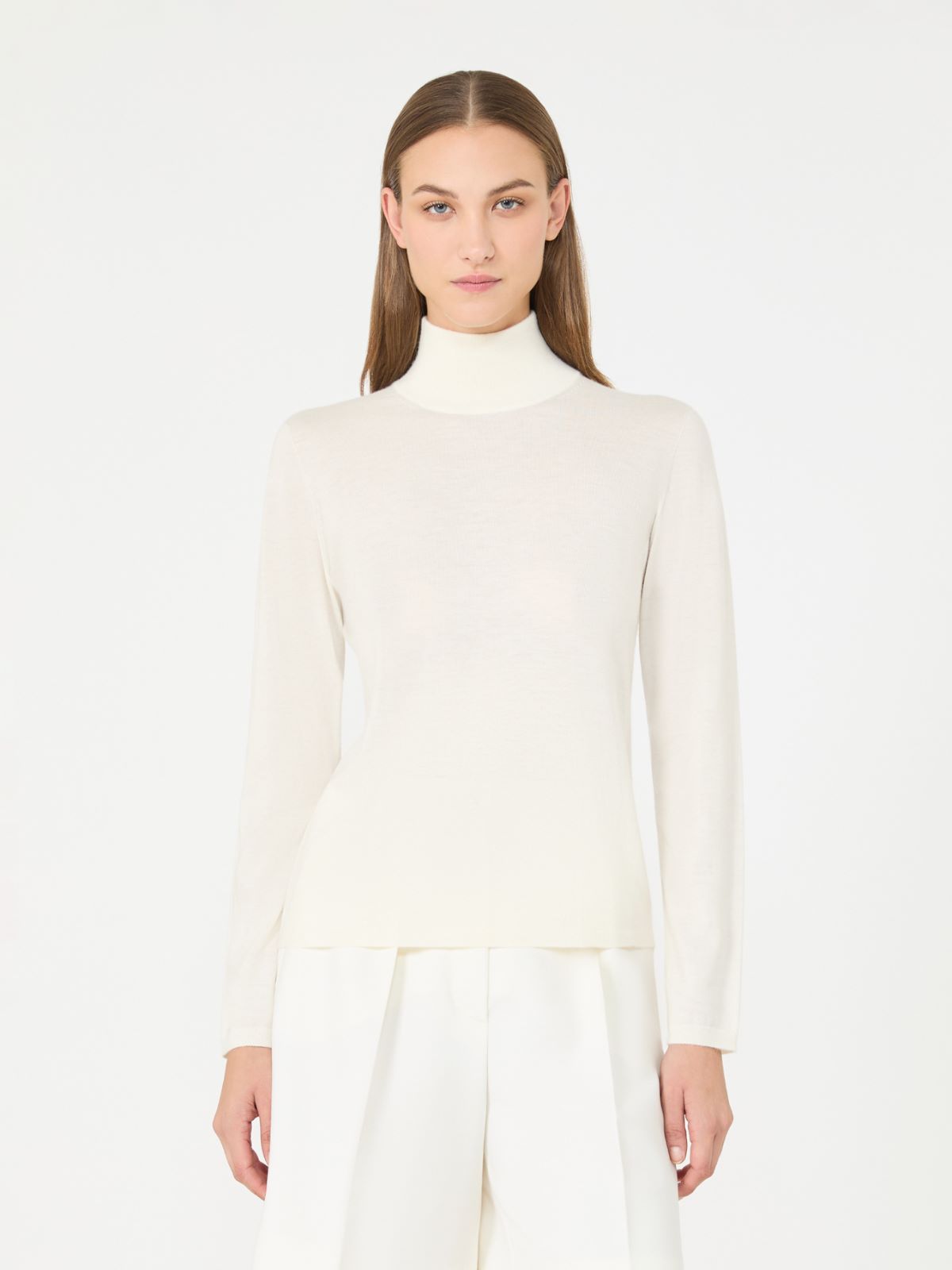 Cashmere yarn polo-neck sweater - WHITE - Max Mara - 2