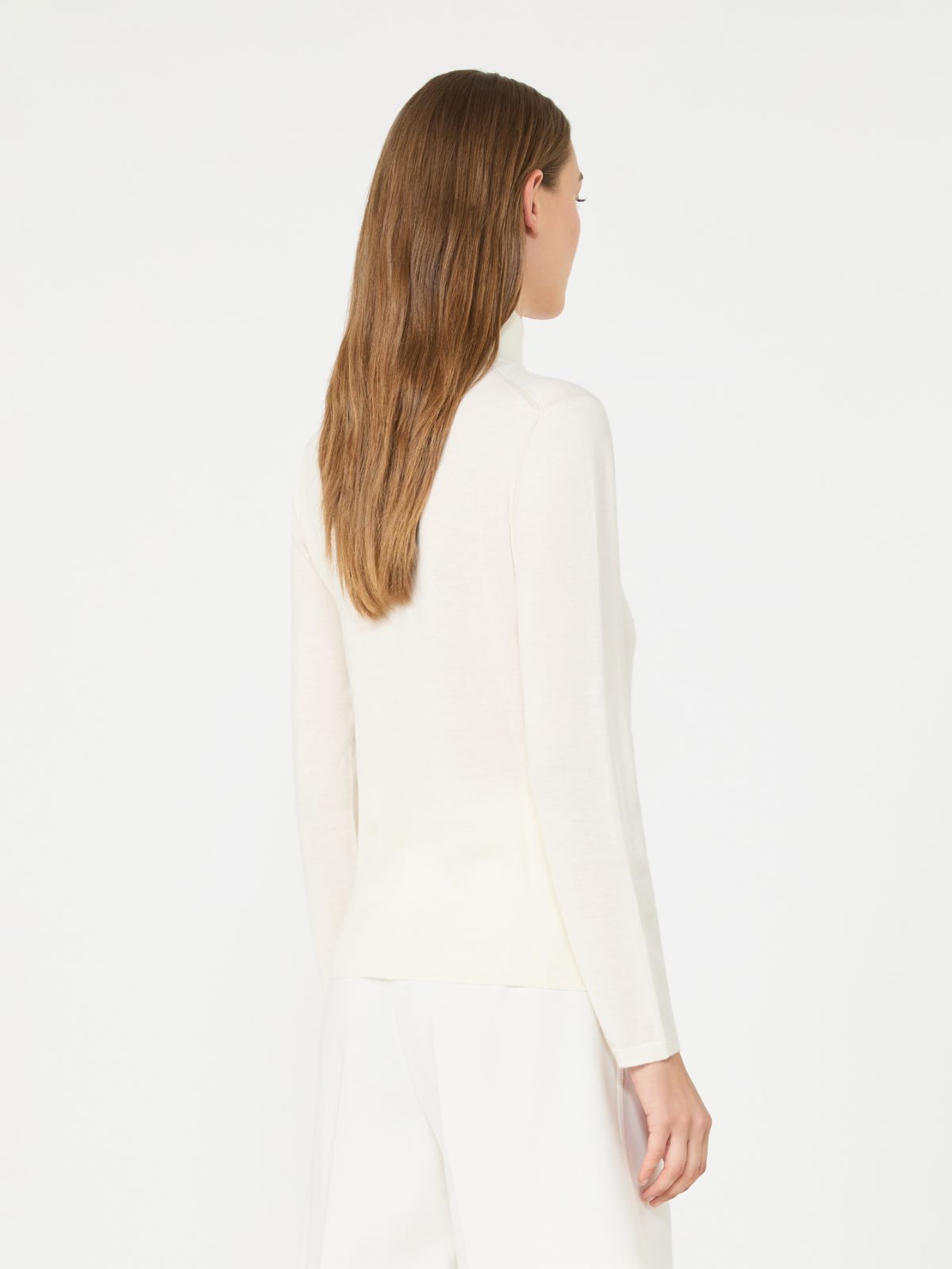 Cashmere yarn polo-neck sweater - WHITE - Max Mara - 3