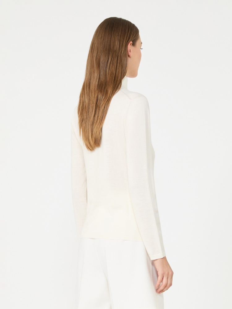 Cashmere yarn polo-neck sweater - WHITE - Max Mara - 3