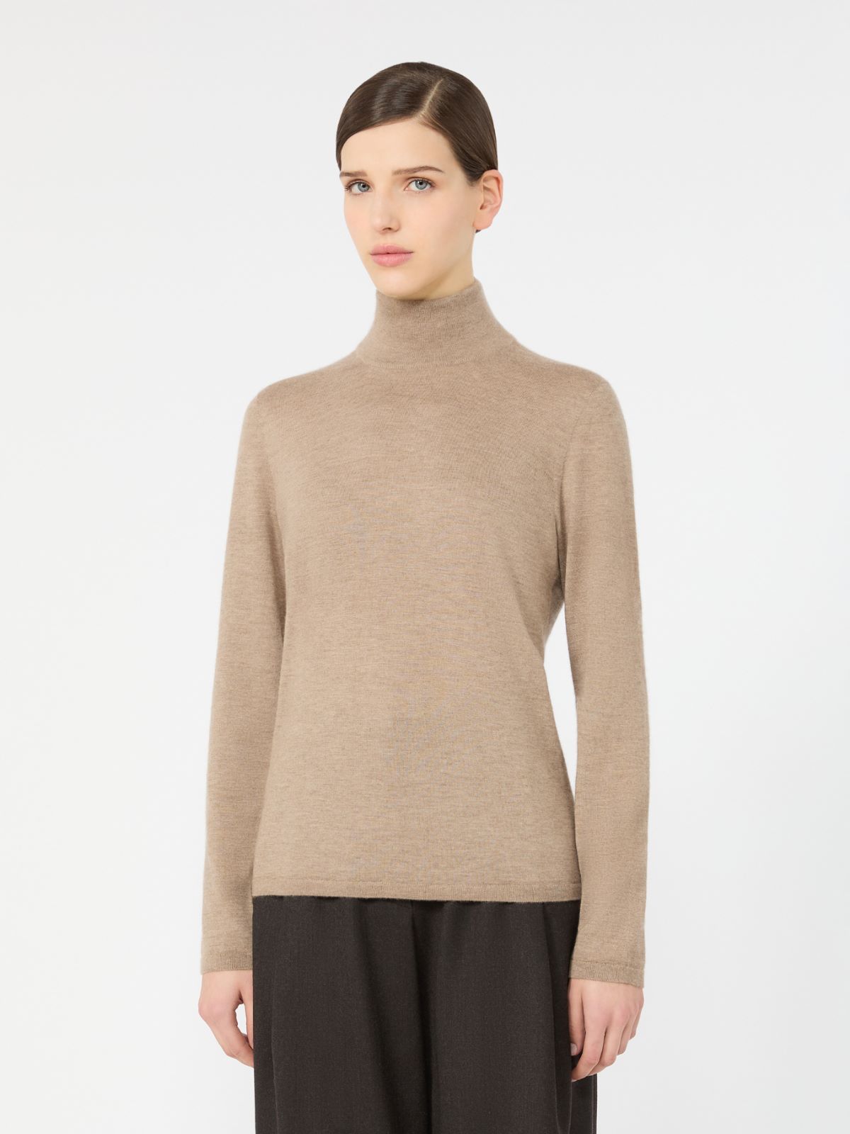 Cashmere yarn polo-neck sweater - SAND - Max Mara - 2