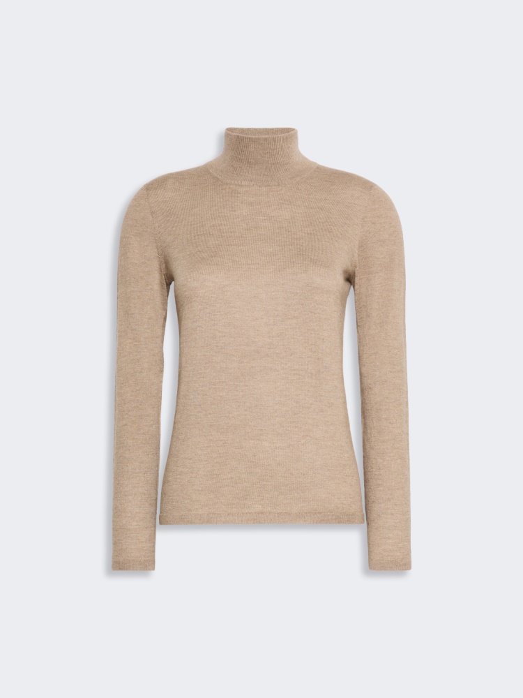 Cashmere yarn polo-neck sweater - SAND - Max Mara - 5