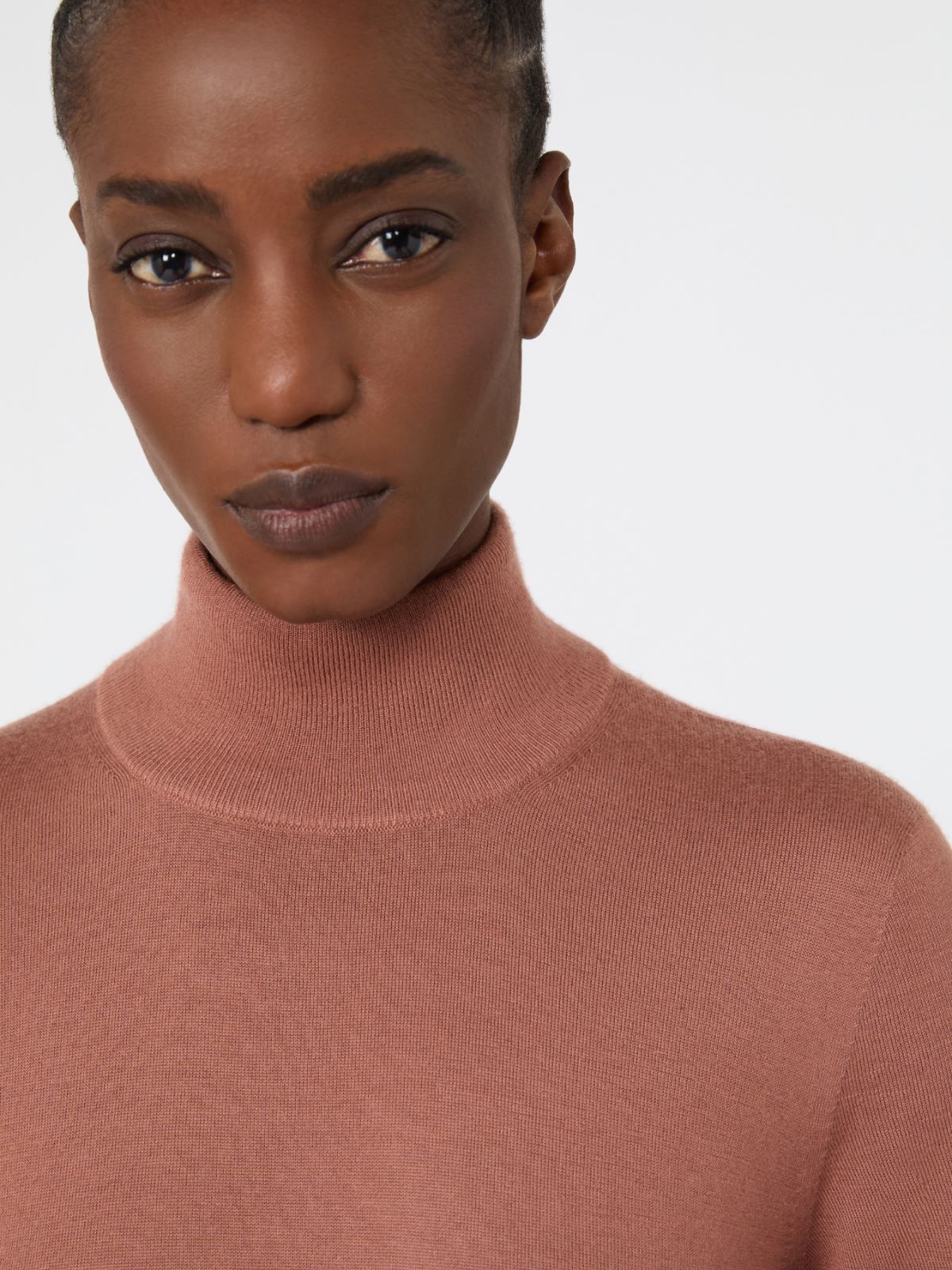 Cashmere yarn polo-neck sweater - TERRA COTTA - Max Mara - 4