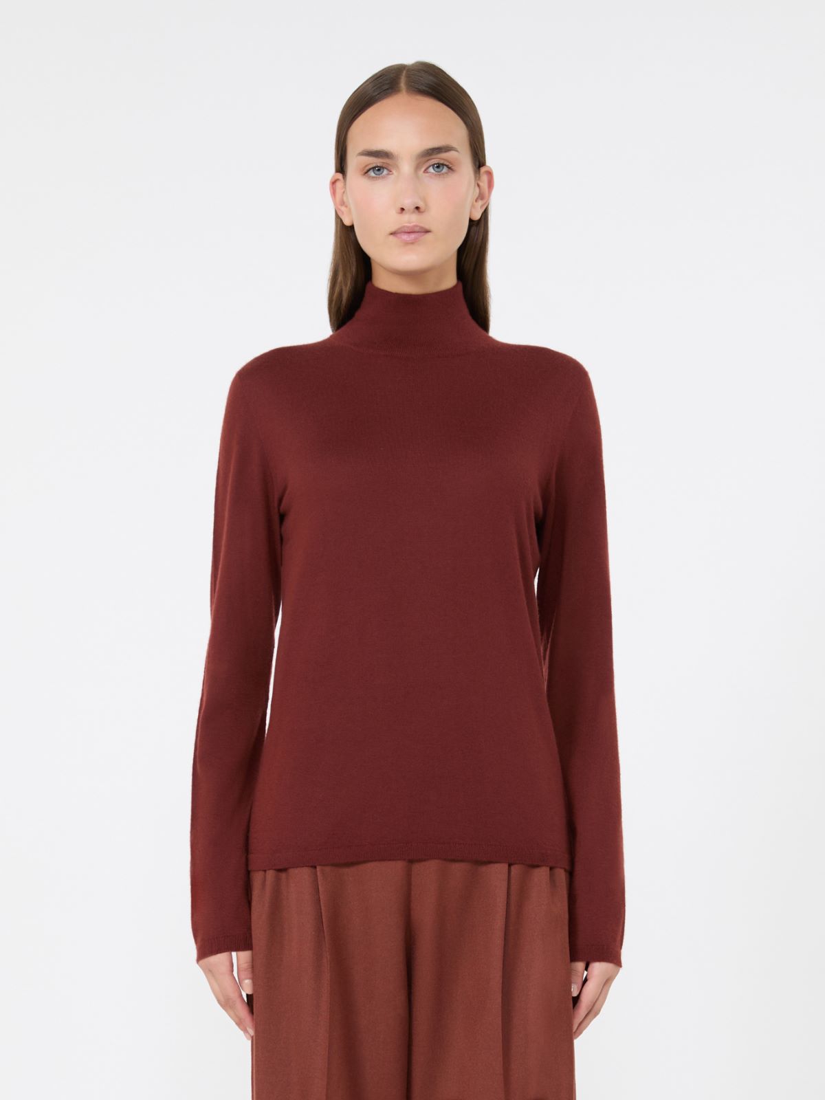 Cashmere yarn polo-neck sweater - RUST - Max Mara - 2