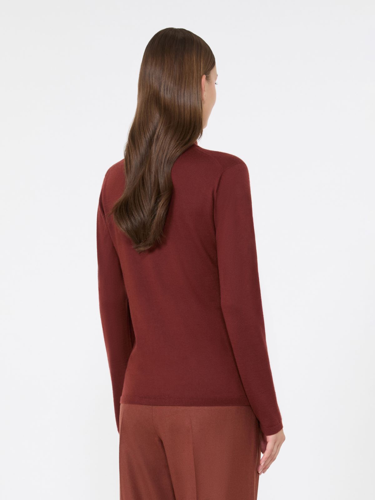 Cashmere yarn polo-neck sweater - RUST - Max Mara - 3