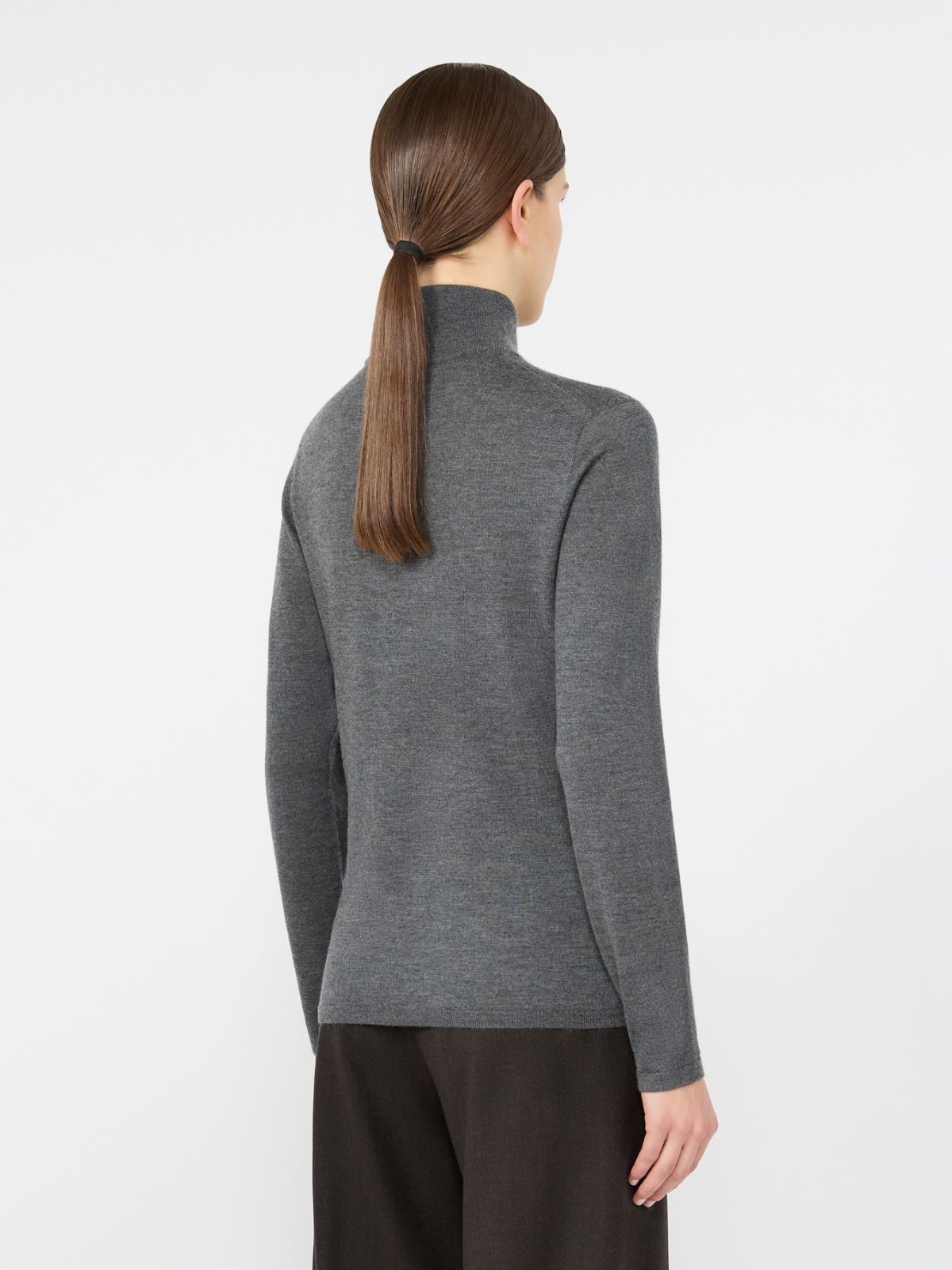 Cashmere yarn polo-neck sweater - MEDIUM GREY - Max Mara - 3