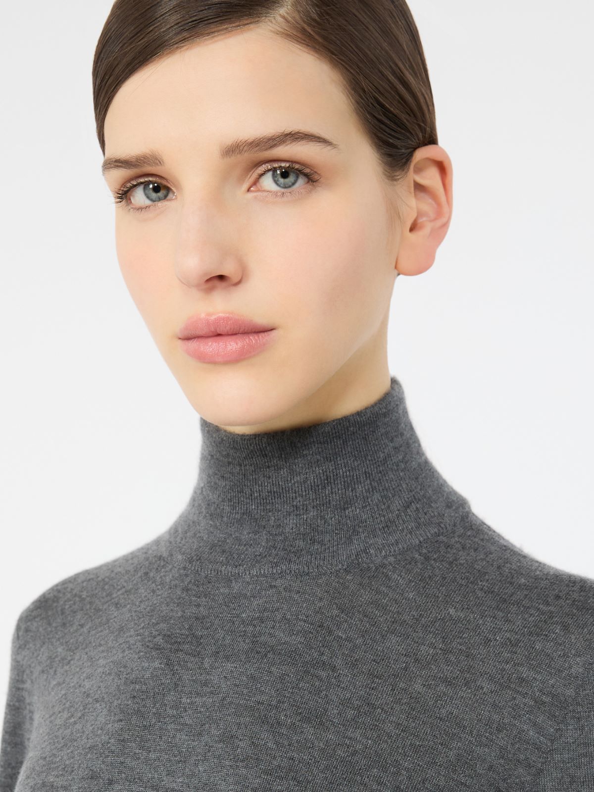 Cashmere yarn polo-neck sweater - MEDIUM GREY - Max Mara - 4