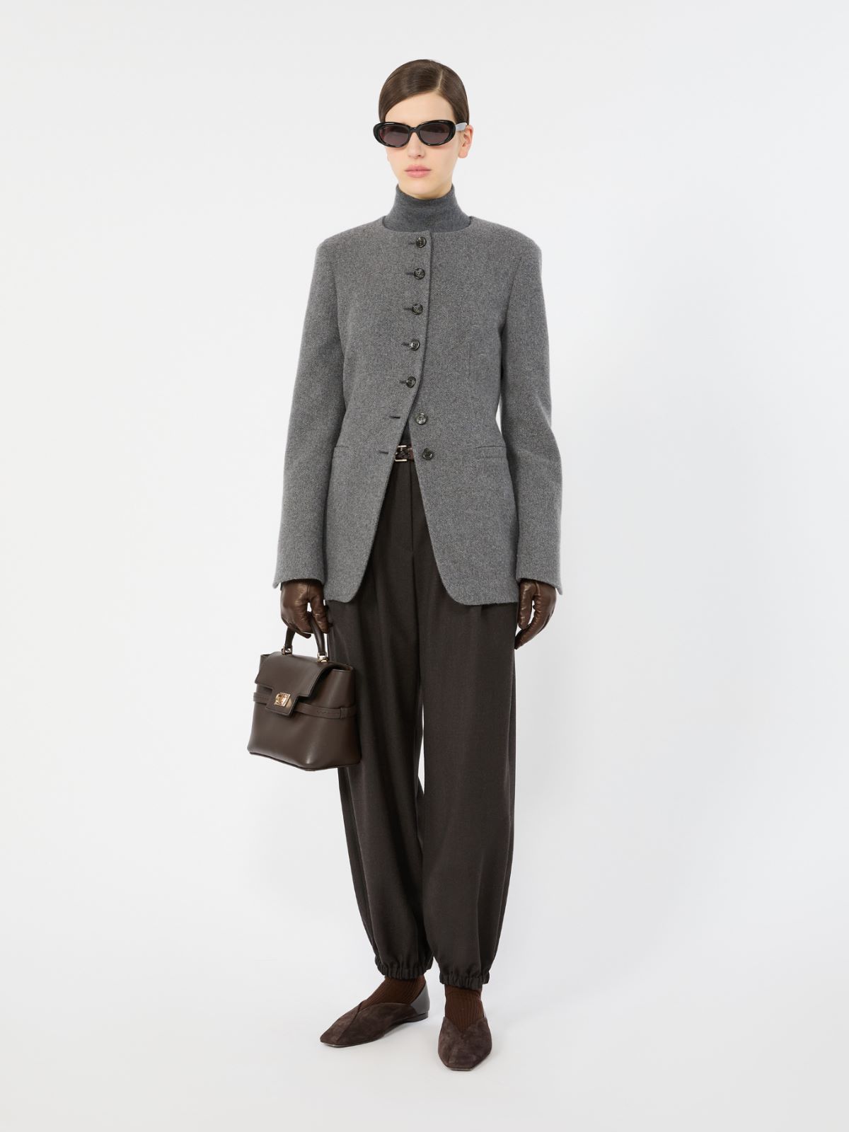 Cashmere yarn polo-neck sweater + MEDIUM GREY - Max Mara