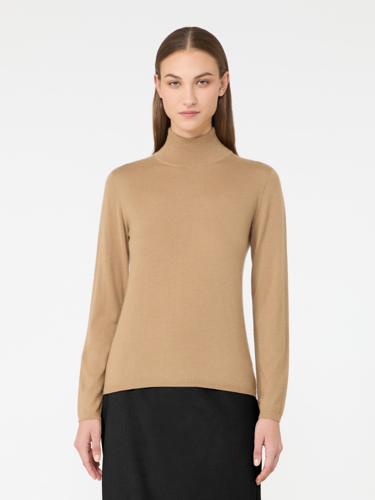 Cashmere yarn polo-neck sweater - CAMEL - Max Mara - 2