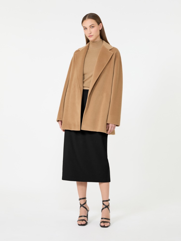 Cashmere yarn polo-neck sweater - CAMEL - Max Mara