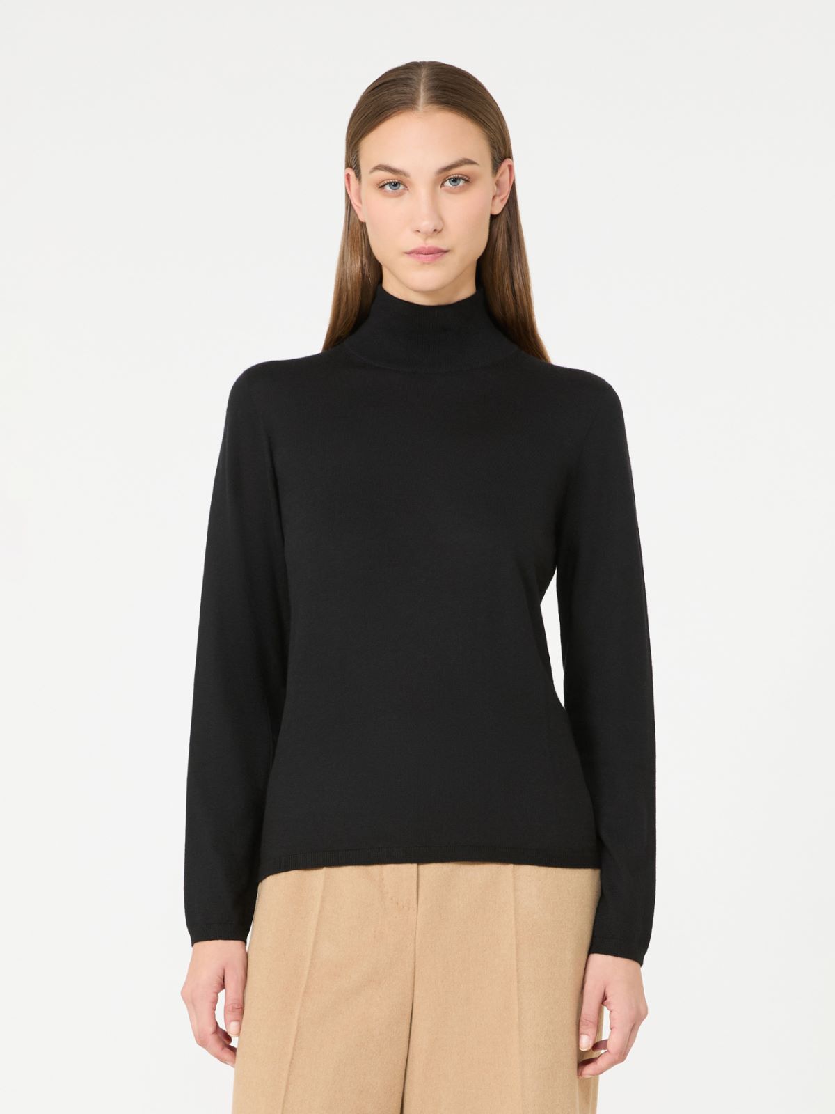 Cashmere yarn polo-neck sweater - BLACK - Max Mara - 2