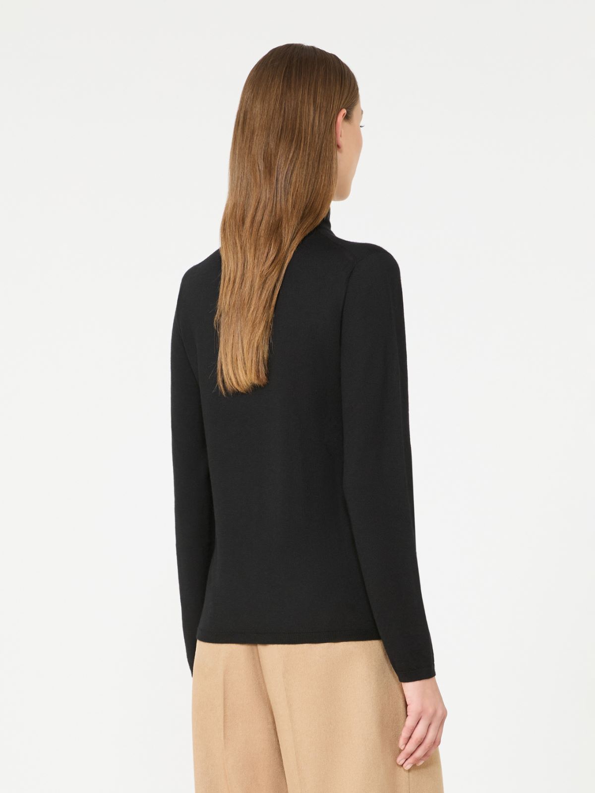 Cashmere yarn polo-neck sweater - BLACK - Max Mara - 3
