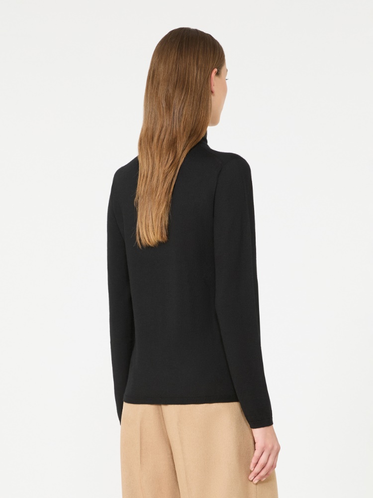 Cashmere yarn polo-neck sweater - BLACK - Max Mara - 3