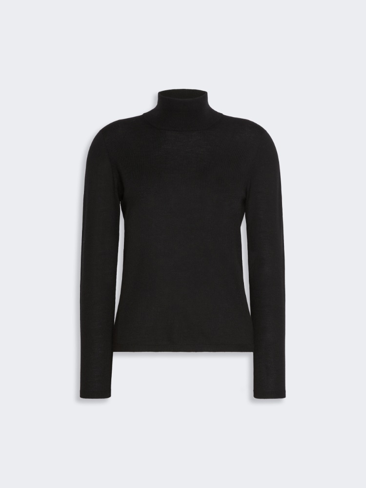 Cashmere yarn polo-neck sweater - BLACK - Max Mara - 4