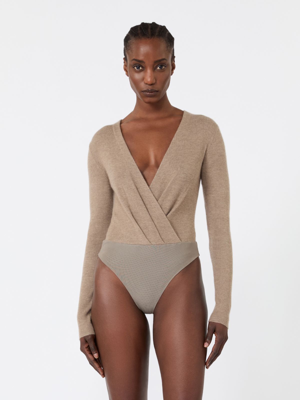 Cashmere yarn sweater bodysuit - SAND - Max Mara - 2