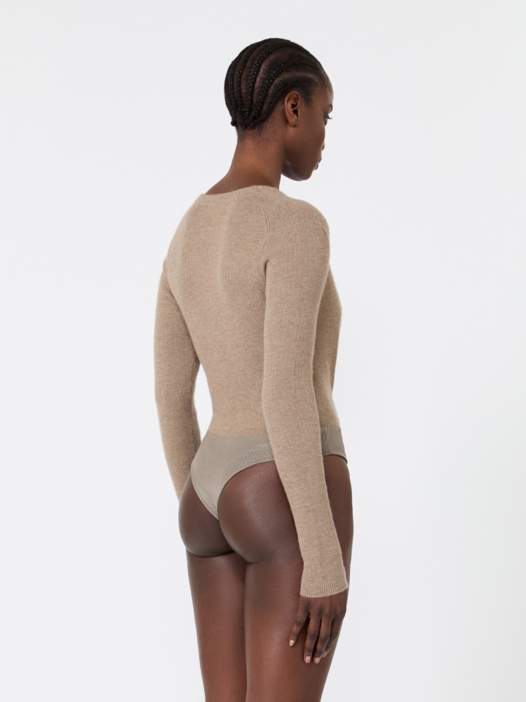 Cashmere yarn sweater bodysuit - SAND - Max Mara - 3