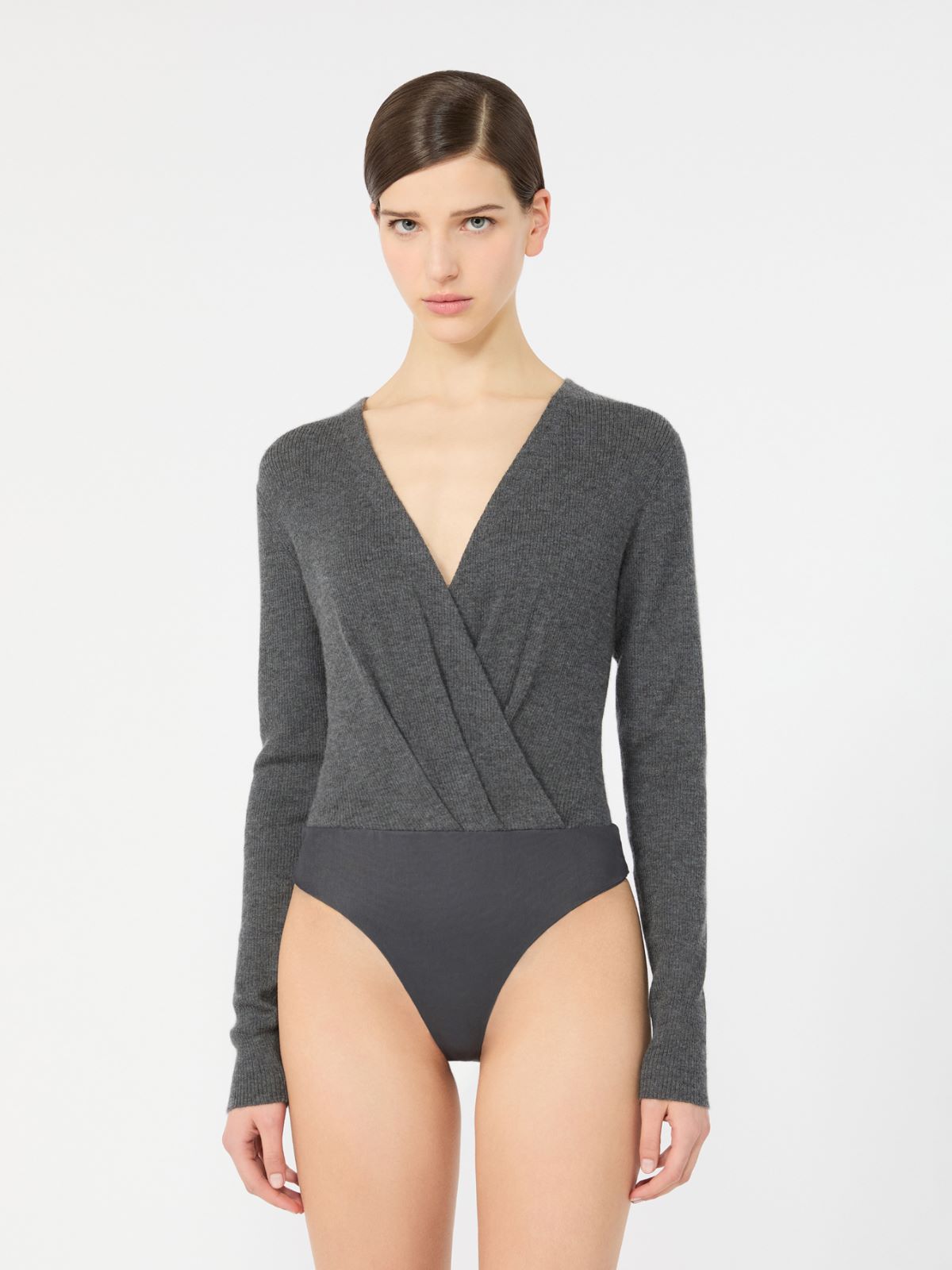 Cashmere yarn sweater bodysuit - DARK GREY - Max Mara - 2