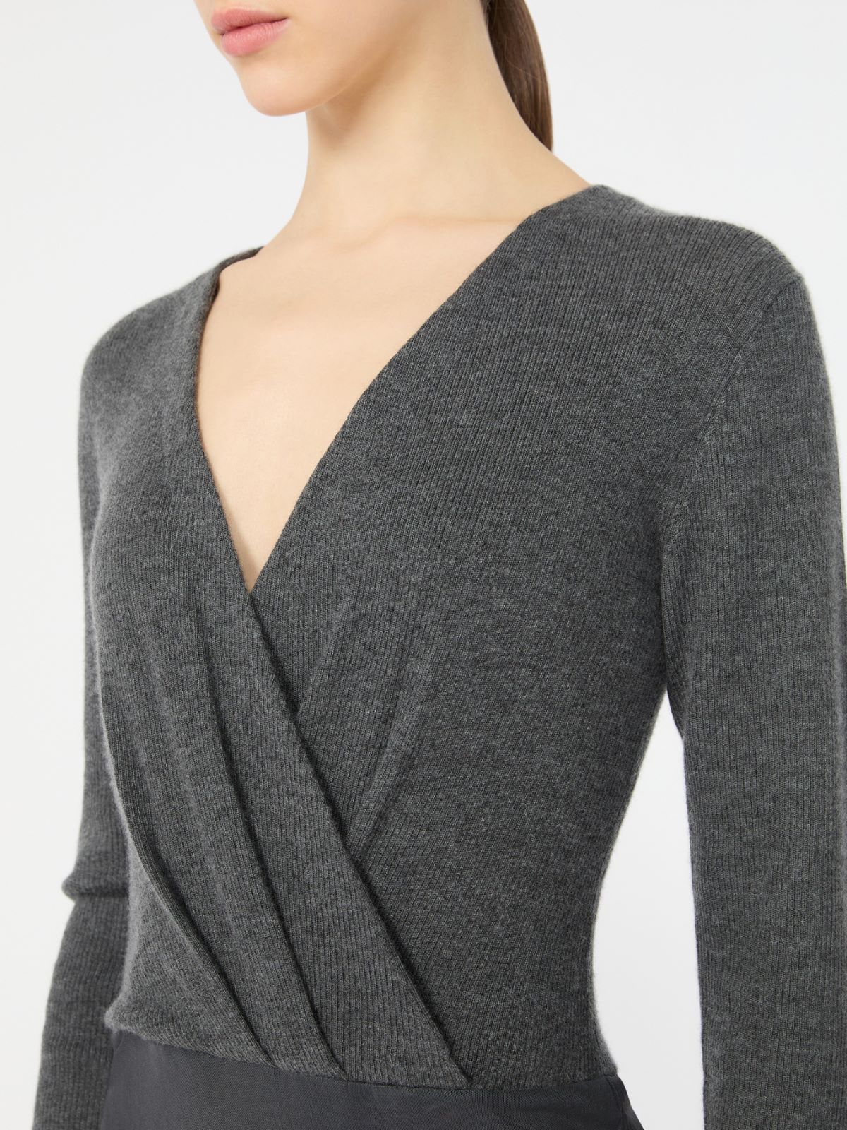 Cashmere yarn sweater bodysuit - DARK GREY - Max Mara - 4