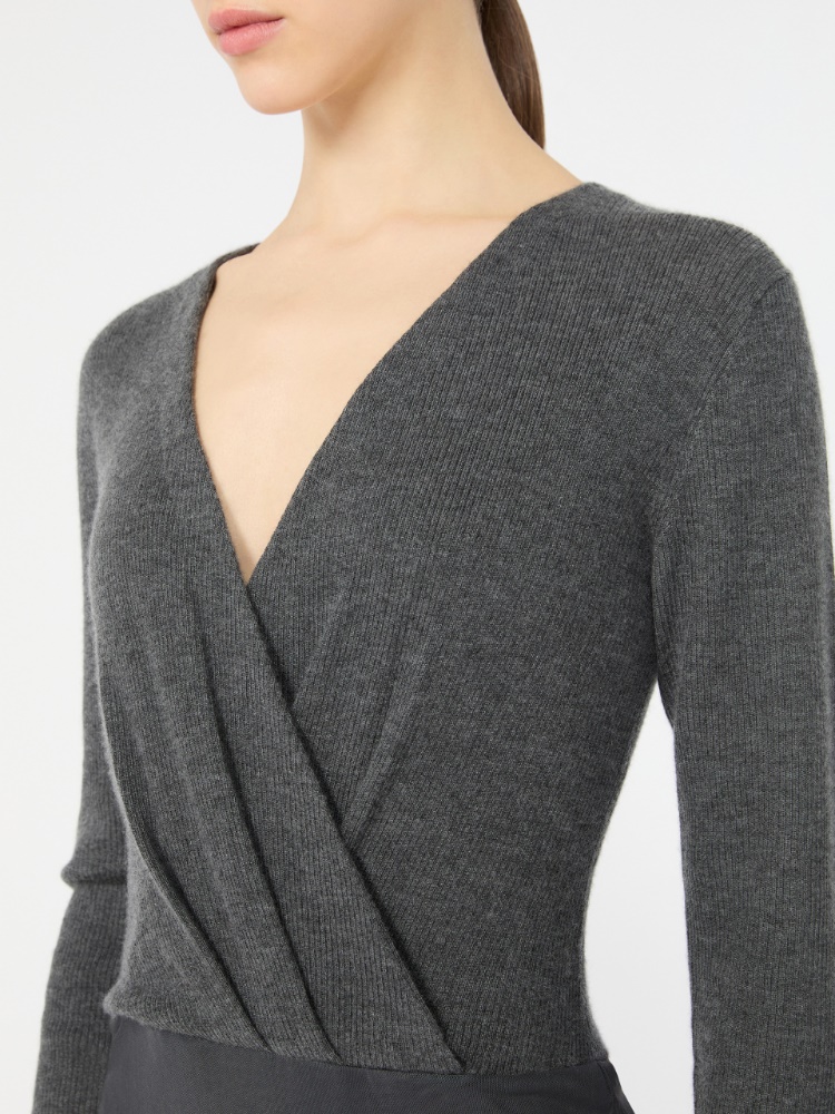 Cashmere yarn sweater bodysuit - DARK GREY - Max Mara - 4